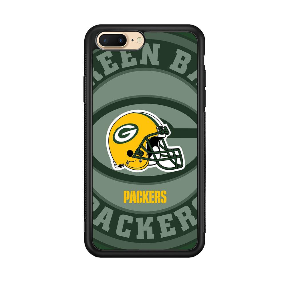 Green Bay Packers Yellow Helmet iPhone 7 Plus Case-Rubber Black (2D Case)-Oxvistore