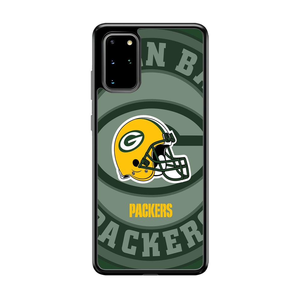 Green Bay Packers Yellow Helmet Samsung Galaxy S20 Plus Case-Rubber Black (2D Case)-Oxvistore