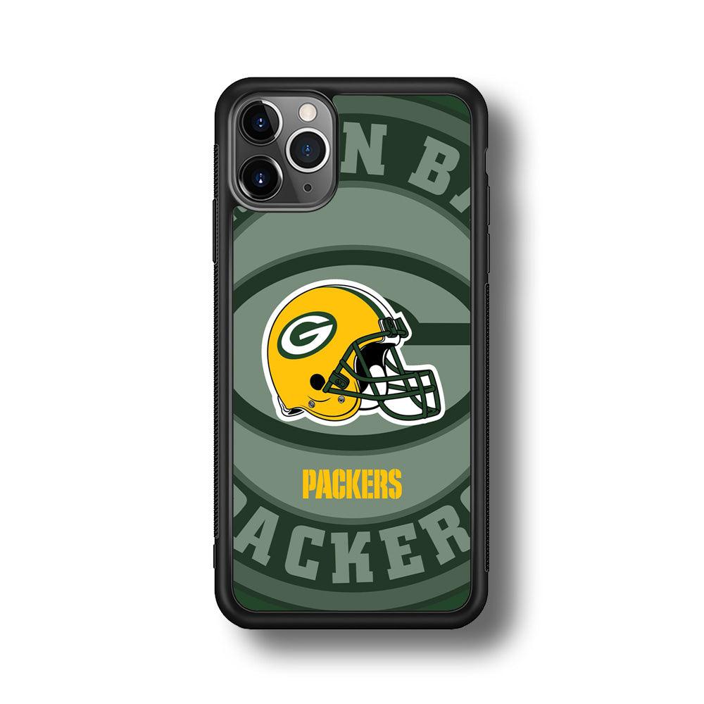 Green Bay Packers Yellow Helmet iPhone 11 Pro Max Case-Rubber Black (2D Case)-Oxvistore