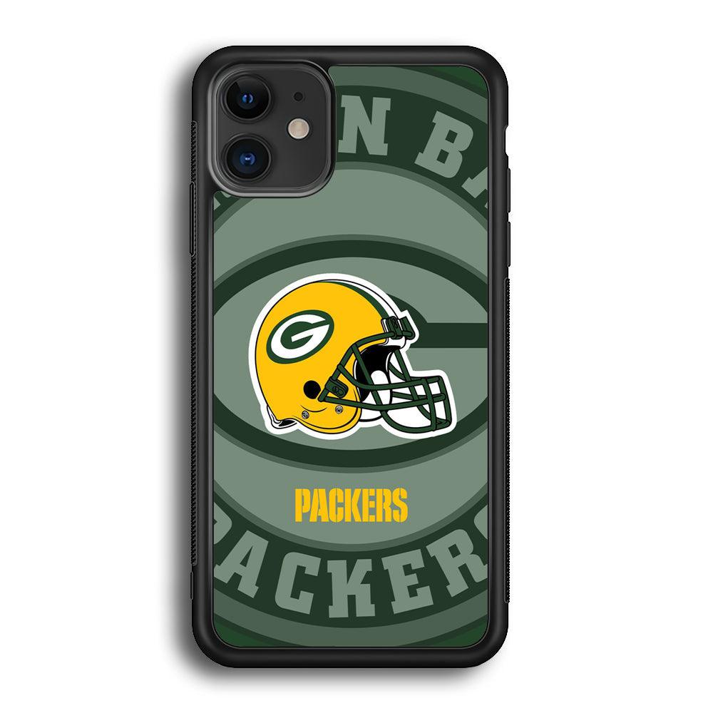 Green Bay Packers Yellow Helmet iPhone 11 Case-Rubber Black (2D Case)-Oxvistore