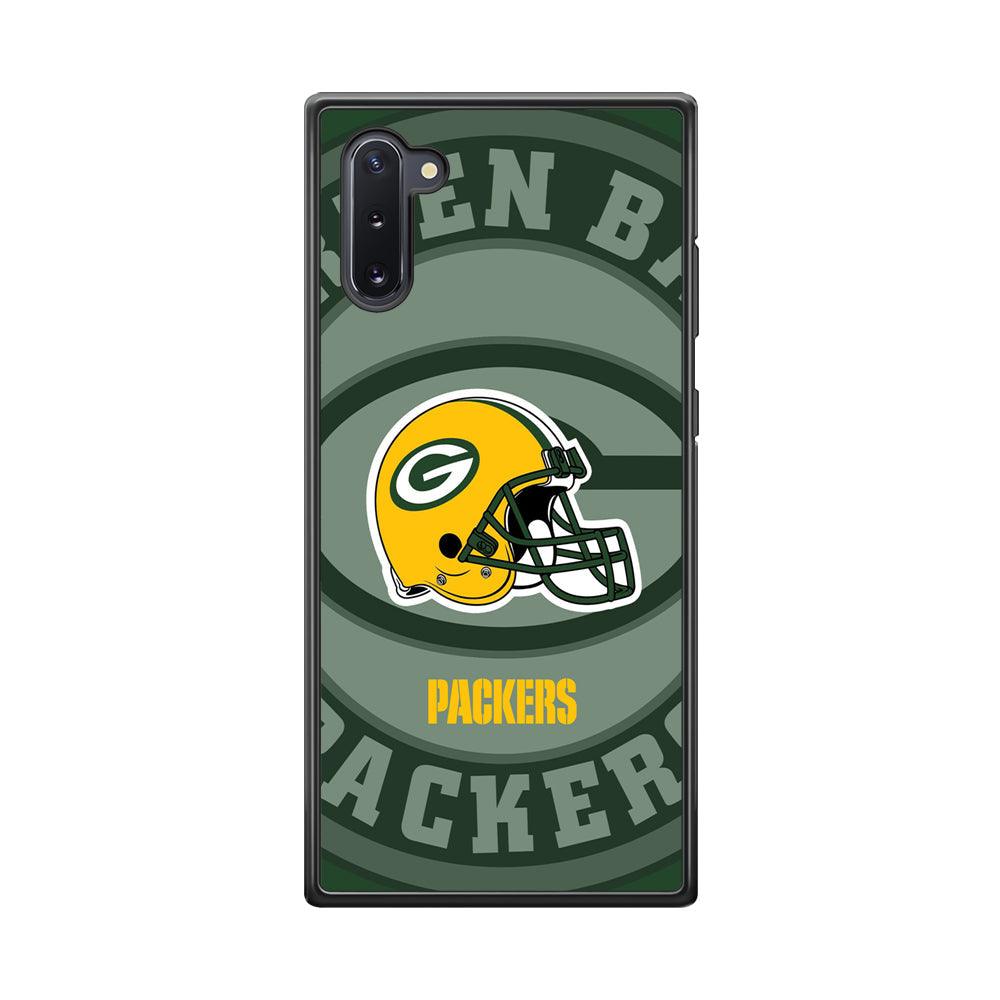 Green Bay Packers Yellow Helmet Samsung Galaxy Note 10 Case-Rubber Black (2D Case)-Oxvistore