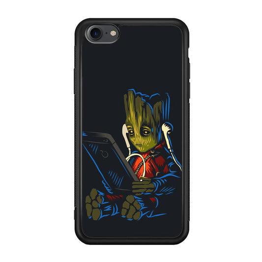 Groot Feel The Good Time iPhone 7 Case-Rubber Black (2D Case)-Oxvistore