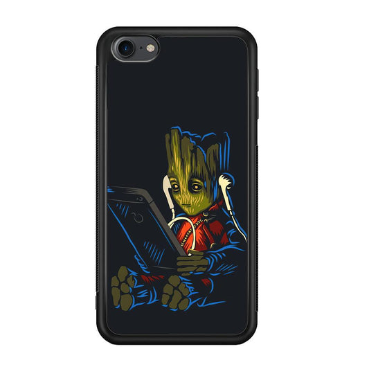Groot Feel The Good Time iPod Touch 6 Case-Rubber Black (2D Case)-Oxvistore