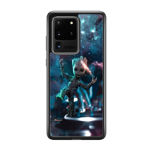 Groot Night Dancing Samsung Galaxy S20 Ultra Case-Rubber Black (2D Case)-Oxvistore