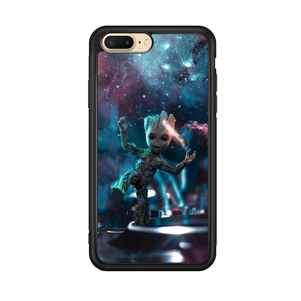 Groot Night Dancing iPhone 7 Plus Case-Rubber Black (2D Case)-Oxvistore