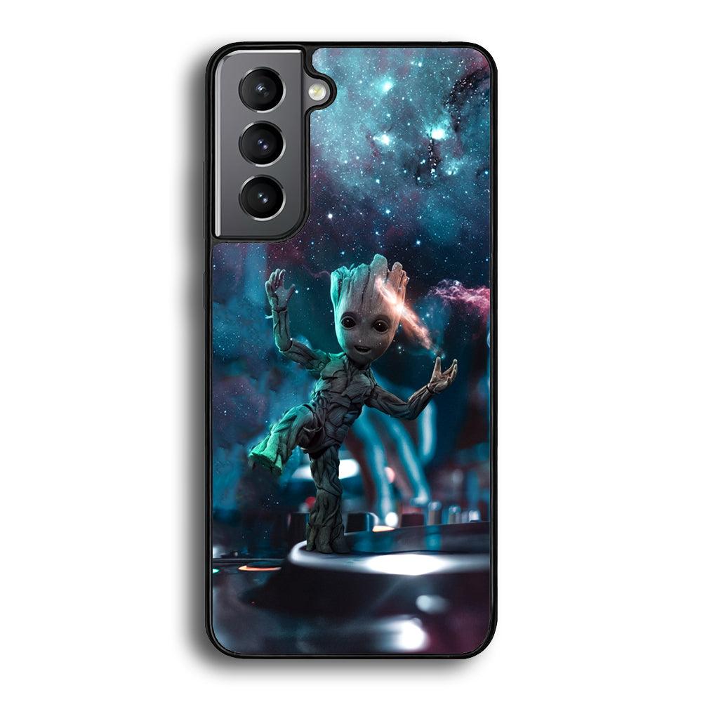 Groot Night Dancing Samsung Galaxy S23 Plus Case-Rubber Black (2D Case)-Oxvistore