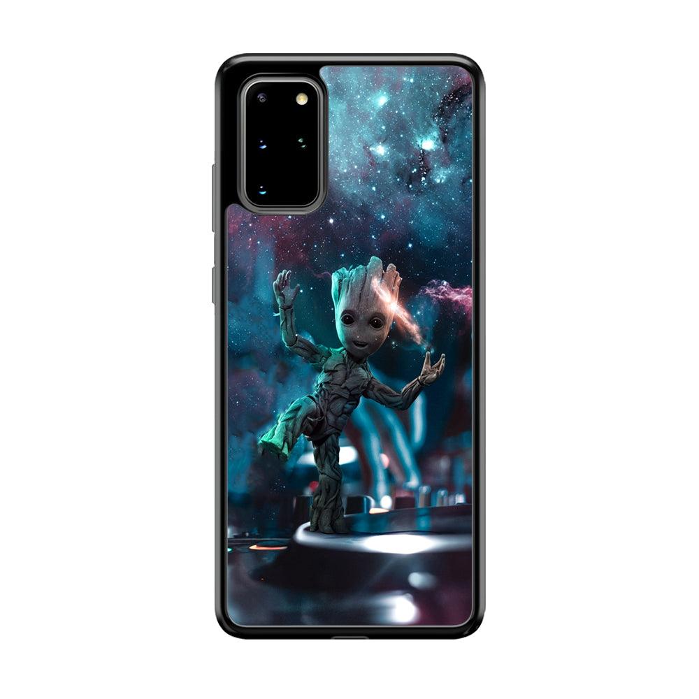 Groot Night Dancing Samsung Galaxy S20 Plus Case-Rubber Black (2D Case)-Oxvistore