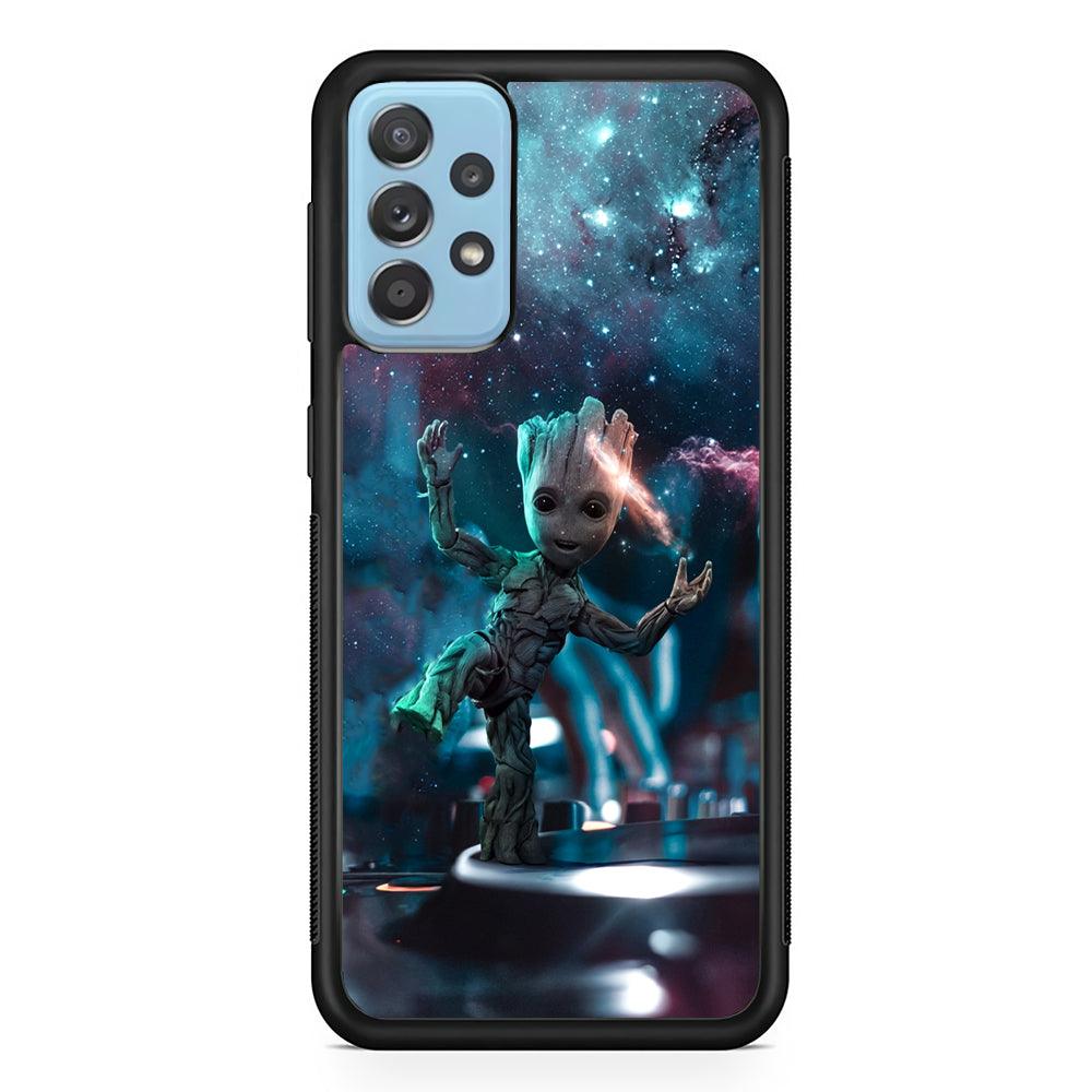 Groot Night Dancing Samsung Galaxy A72 Case-Rubber Black (2D Case)-Oxvistore