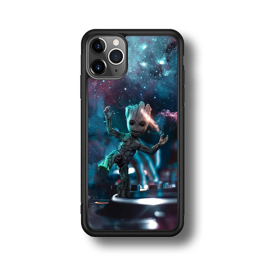 Groot Night Dancing iPhone 11 Pro Max Case-Rubber Black (2D Case)-Oxvistore