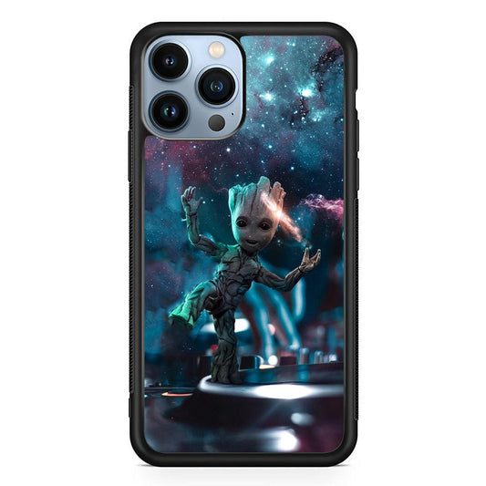 Groot Night Dancing iPhone 13 Pro Max Case-Rubber Black (2D Case)-Oxvistore