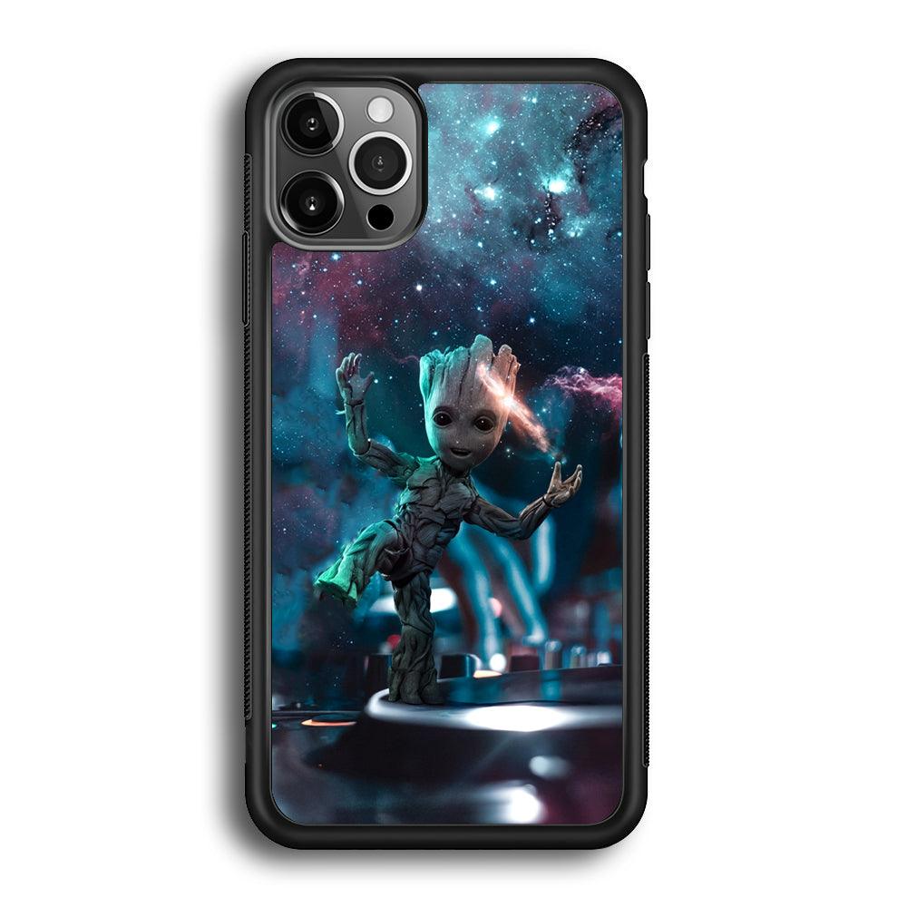 Groot Night Dancing iPhone 12 Pro Case-Rubber Black (2D Case)-Oxvistore