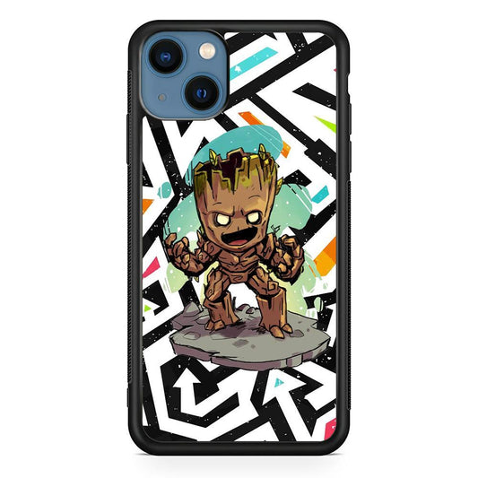 Groot Scream Power iPhone 14 Case-Rubber White (2D Case)-Oxvistore