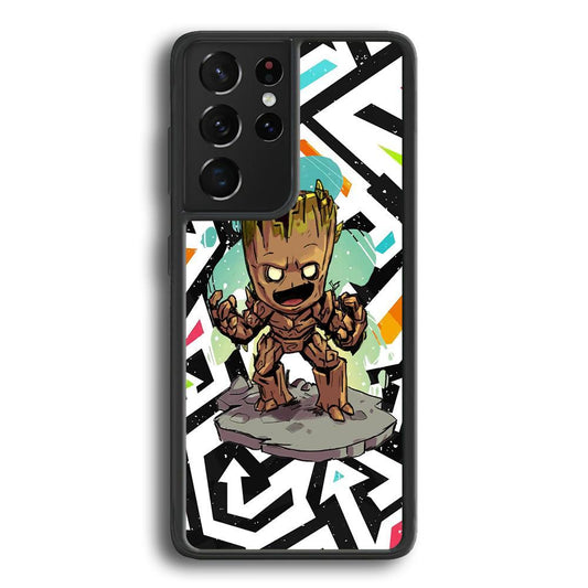 Groot Scream Power Samsung Galaxy S24 Ultra Case-Rubber Black (2D Case)-Oxvistore