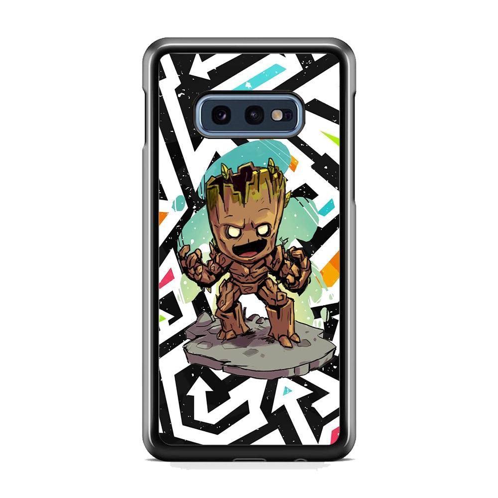 Groot Scream Power Samsung Galaxy S10E Case-Rubber Black (2D Case)-Oxvistore