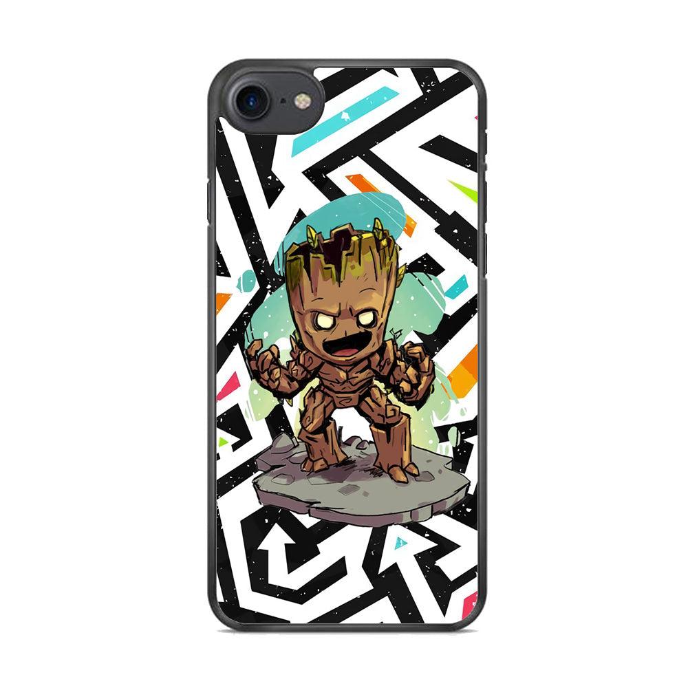 Groot Scream Power iPhone 7 Case-Rubber Black (2D Case)-Oxvistore