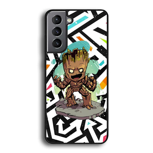 Groot Scream Power Samsung Galaxy S23 Plus Case-Rubber Black (2D Case)-Oxvistore