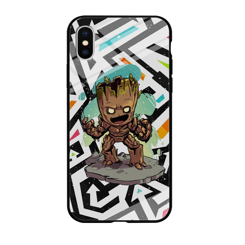 Groot Scream Power iPhone X Case-Oxvistore