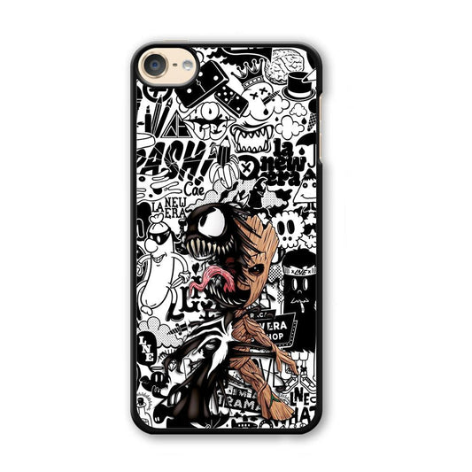 Groot x Venom Fusion Mode iPod Touch 6 Case-Plastic Black (2D Case)-Oxvistore