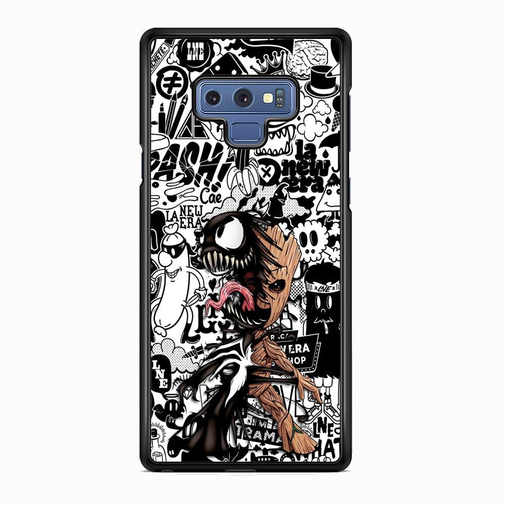 Groot x Venom Fusion Mode Samsung Galaxy Note 9 Case-Rubber White (2D Case)-Oxvistore