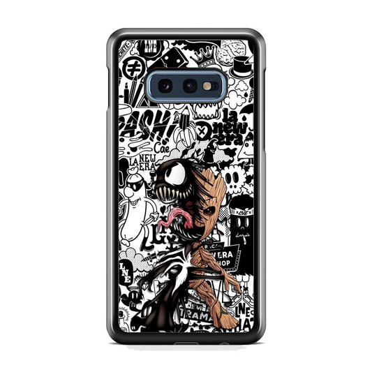 Groot x Venom Fusion Mode Samsung Galaxy S10E Case-Rubber Black (2D Case)-Oxvistore