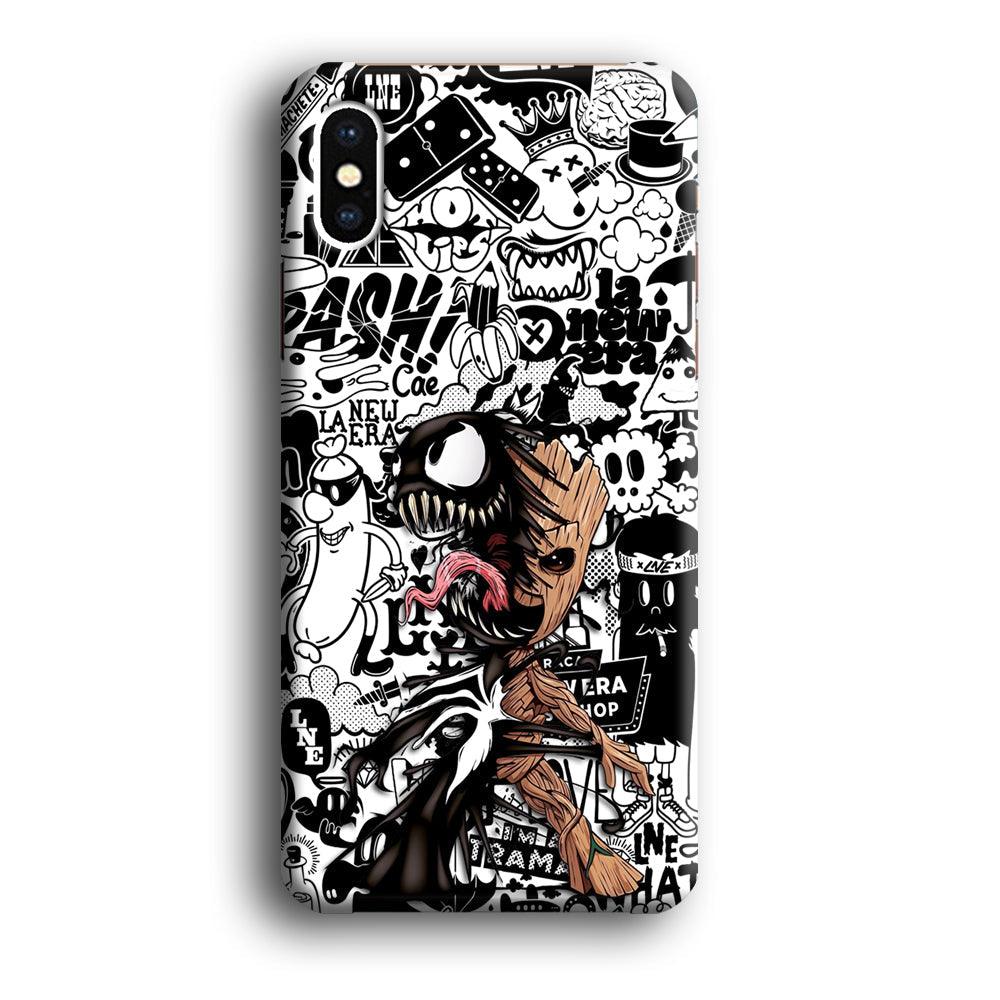 Groot x Venom Fusion Mode iPhone X Case-Oxvistore