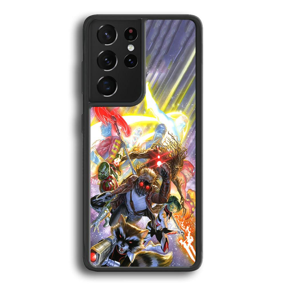 Guardians of The Galaxy Attacking Mode Samsung Galaxy S22 Ultra Case-Rubber Black (2D Case)-Oxvistore