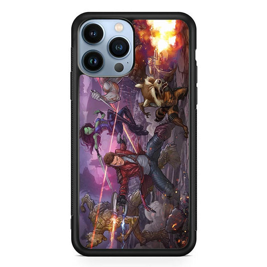 Guardians of The Galaxy Power of Squad iPhone 13 Pro Max Case-Rubber Black (2D Case)-Oxvistore