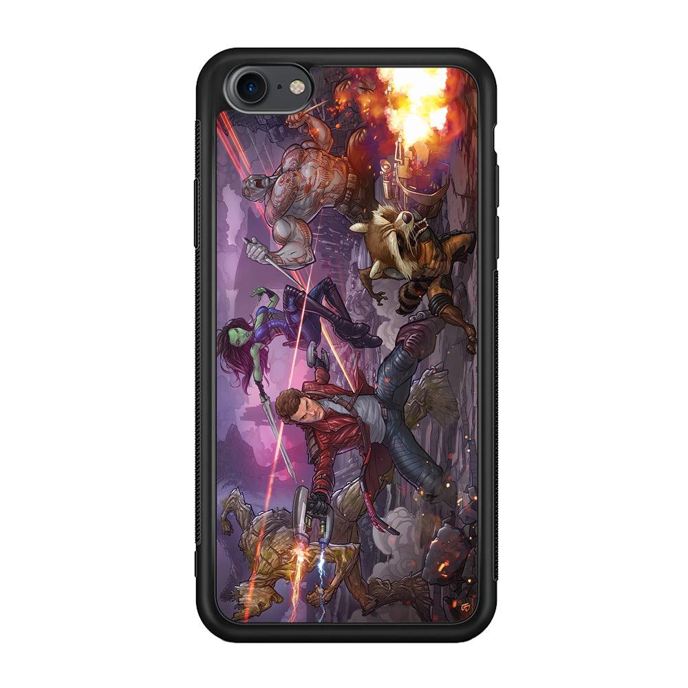 Guardians of The Galaxy Power of Squad iPhone 7 Case-Rubber Black (2D Case)-Oxvistore