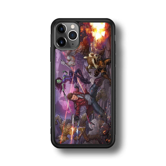 Guardians of The Galaxy Power of Squad iPhone 11 Pro Max Case-Rubber Black (2D Case)-Oxvistore