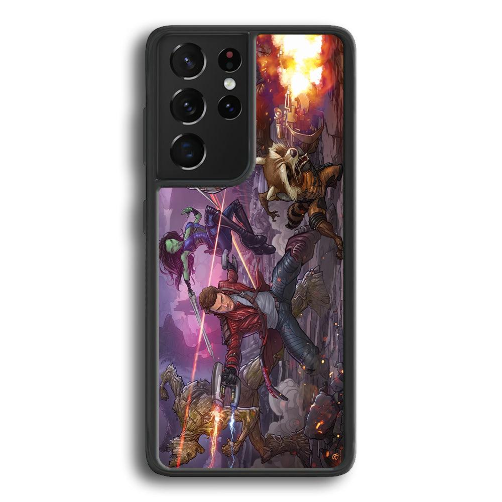 Guardians of The Galaxy Power of Squad Samsung Galaxy S24 Ultra Case-Rubber Black (2D Case)-Oxvistore