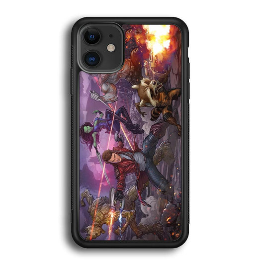 Guardians of The Galaxy Power of Squad iPhone 12 Case-Rubber Black (2D Case)-Oxvistore