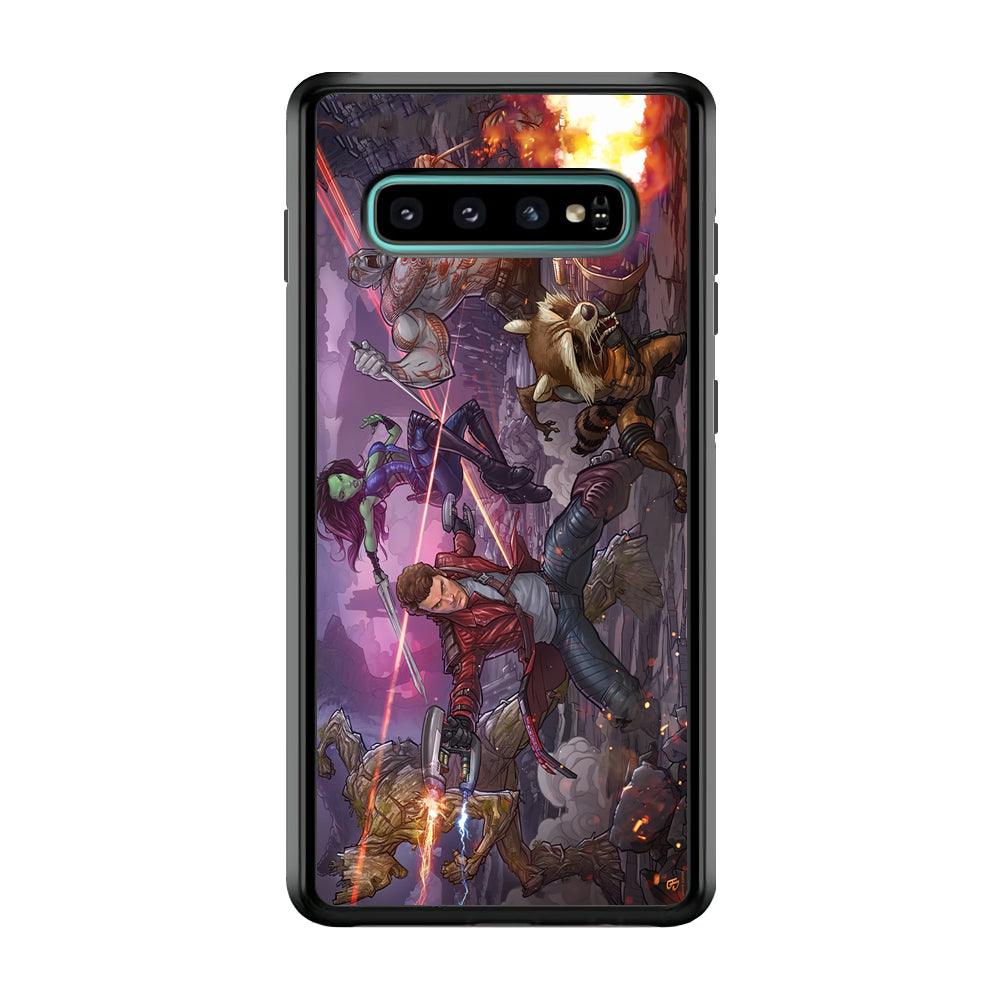Guardians of The Galaxy Power of Squad Samsung Galaxy S10 Case-Rubber Black (2D Case)-Oxvistore