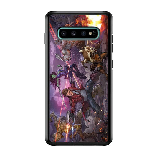 Guardians of The Galaxy Power of Squad Samsung Galaxy S10 Case-Rubber Black (2D Case)-Oxvistore