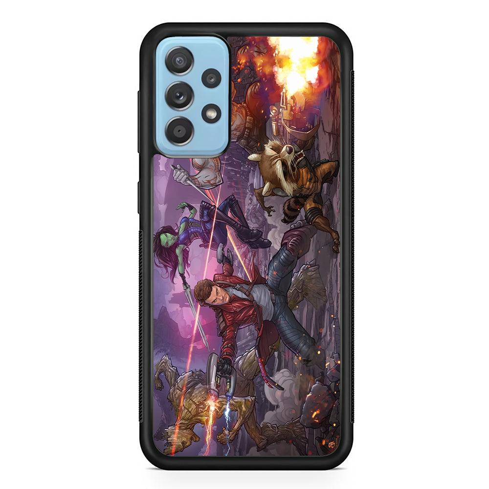 Guardians of The Galaxy Power of Squad Samsung Galaxy A72 Case-Rubber Black (2D Case)-Oxvistore