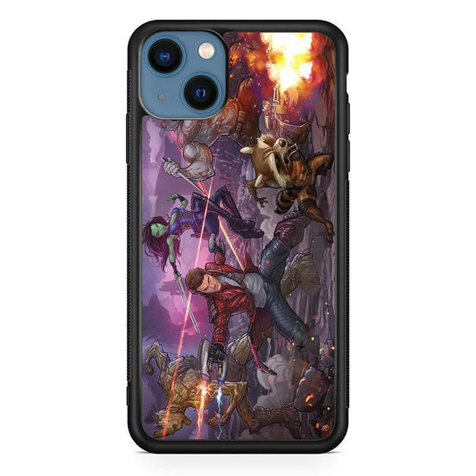 Guardians of The Galaxy Power of Squad iPhone 14 Plus Case-Rubber Black (2D Case)-Oxvistore