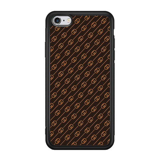 Gucci Brown Pattern iPhone 6 | 6s Case-Rubber Black (2D Case)-Oxvistore