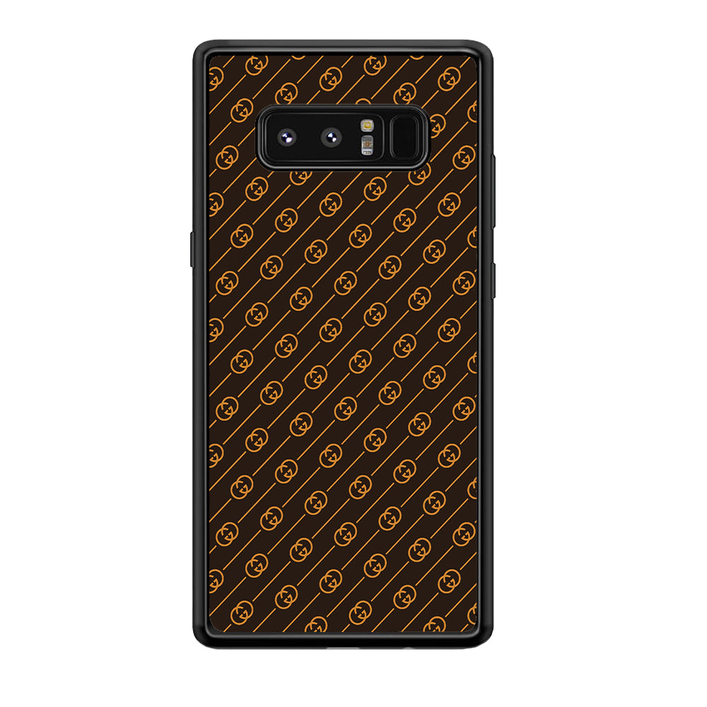 Gucci Brown Pattern Samsung Galaxy Note 8 Case-Rubber Black (2D Case)-Oxvistore
