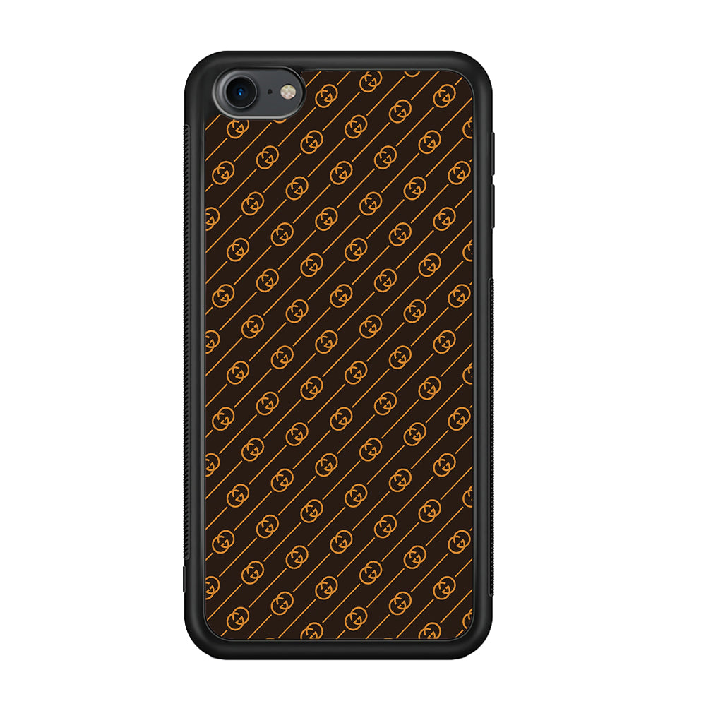 Gucci Brown Pattern iPod Touch 6 Case-Rubber White (2D Case)-Oxvistore