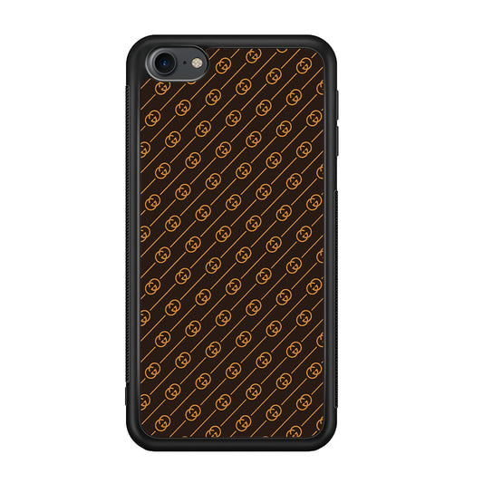 Gucci Brown Pattern iPod Touch 6 Case-Rubber White (2D Case)-Oxvistore
