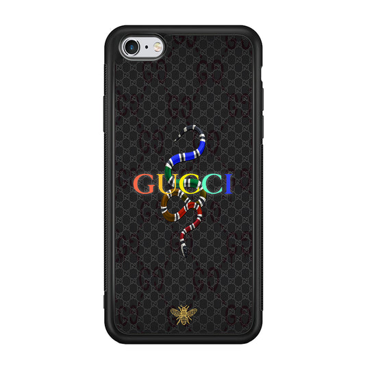 Gucci Colorful Logo Style iPhone 6 | 6s Case-Rubber Black (2D Case)-Oxvistore