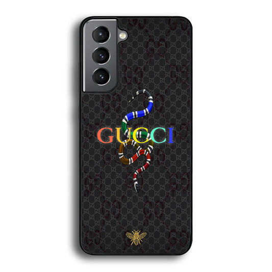 Gucci Colorful Logo Style Samsung Galaxy S22 Case-Rubber Black (2D Case)-Oxvistore