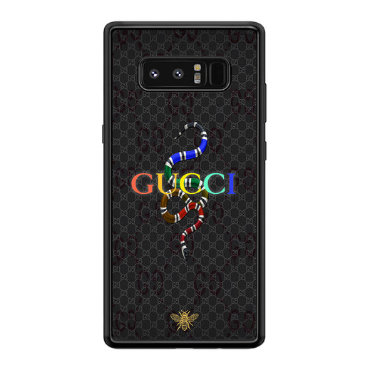 Gucci Colorful Logo Style Samsung Galaxy Note 8 Case-Rubber Black (2D Case)-Oxvistore