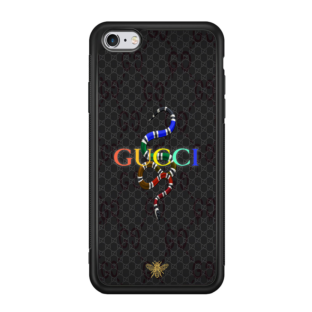 Gucci Colorful Logo Style iPhone 6 Plus | 6s Plus Case-Rubber Black (2D Case)-Oxvistore