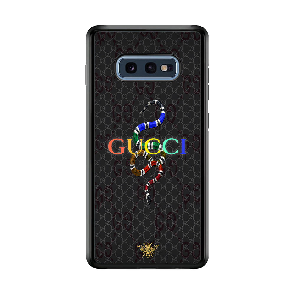 Gucci Colorful Logo Style Samsung Galaxy S10E Case-Rubber Black (2D Case)-Oxvistore