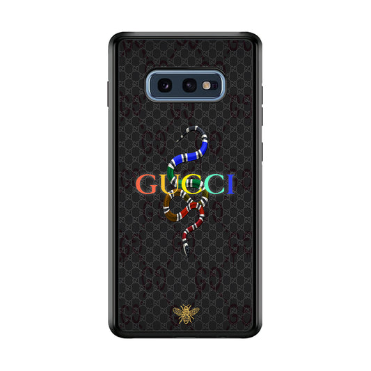 Gucci Colorful Logo Style Samsung Galaxy S10E Case-Rubber Black (2D Case)-Oxvistore