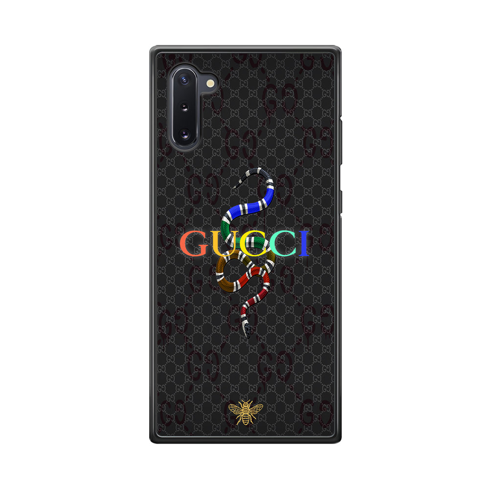Gucci Colorful Logo Style Samsung Galaxy Note 10 Case-Rubber Black (2D Case)-Oxvistore