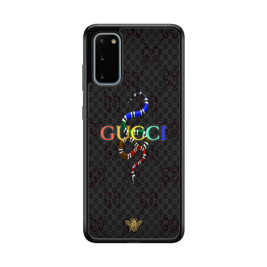 Gucci Colorful Logo Style Samsung Galaxy S20 Case-Rubber Black (2D Case)-Oxvistore