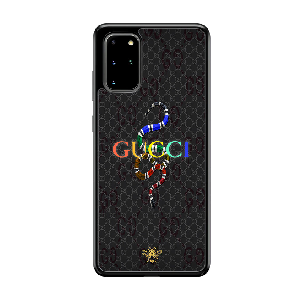 Gucci Colorful Logo Style Samsung Galaxy S20 Plus Case-Rubber Black (2D Case)-Oxvistore