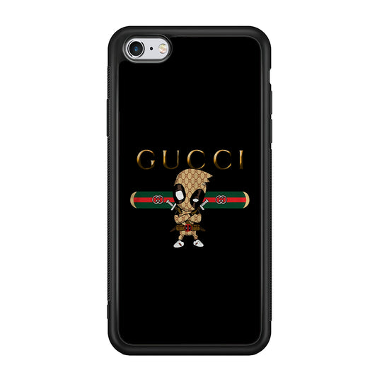 Gucci Deadpool Style iPhone 6 | 6s Case-Rubber Black (2D Case)-Oxvistore