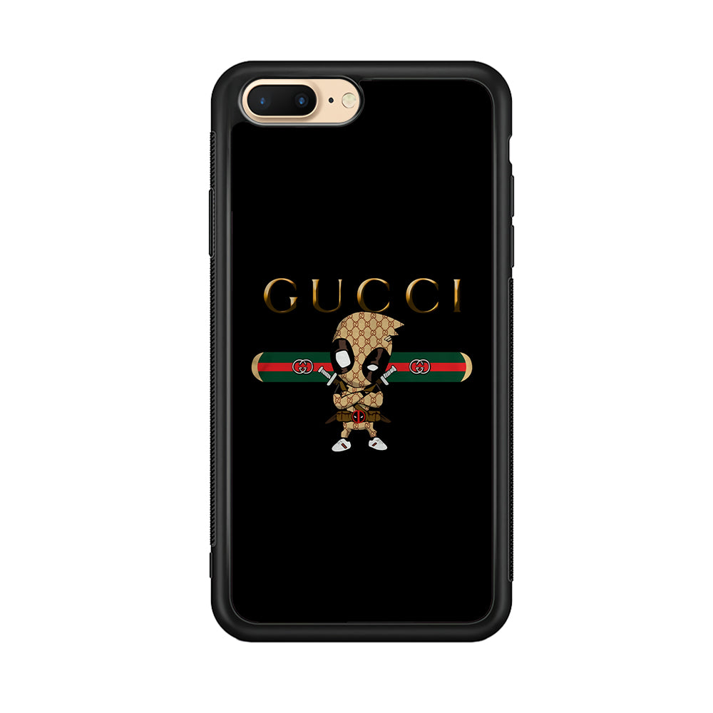 Gucci Deadpool Style iPhone 8 Plus Case-Rubber Black (2D Case)-Oxvistore